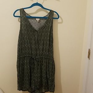 Merona Brand Green diamond shape printed romper.